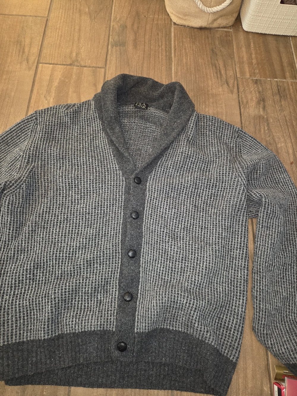 Jos. A. Bank Men's Two-Tone Grey Shawl Collar Cardigan